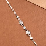 Cute Dual Blossom Silver Women’s Bracelet