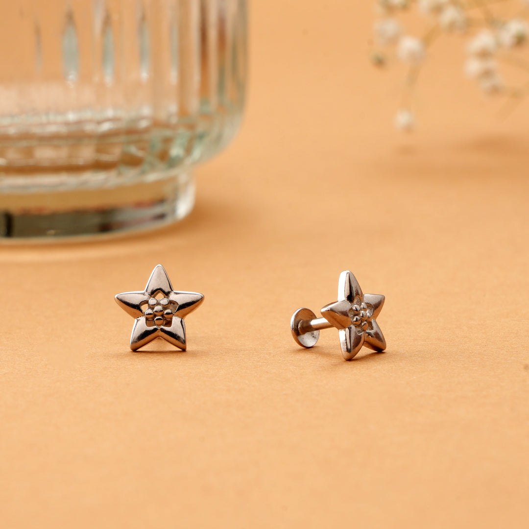 Minimalist Star Shape Silver Stud