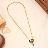 Antique Kemp Bird Pendant Golden Necklace Set