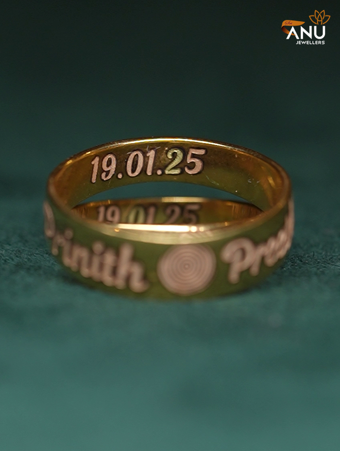 Personalised Gold Band Fingerprint Ring