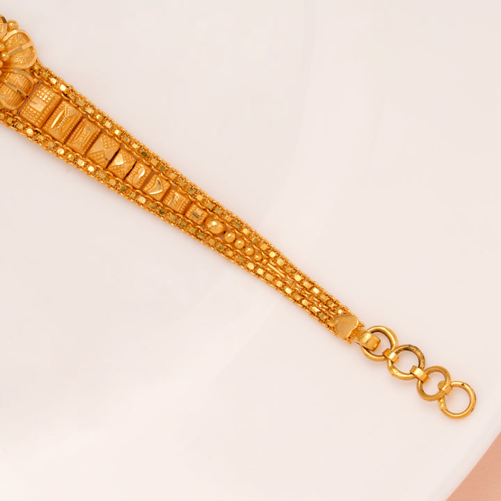 Elegant Tri Floral Gold Bracelet for Women