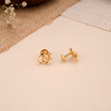 Floral Casting Silver Gold Plated Stud