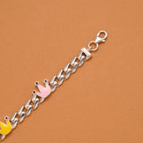 Multicolour Crown Silver Baby Bracelet