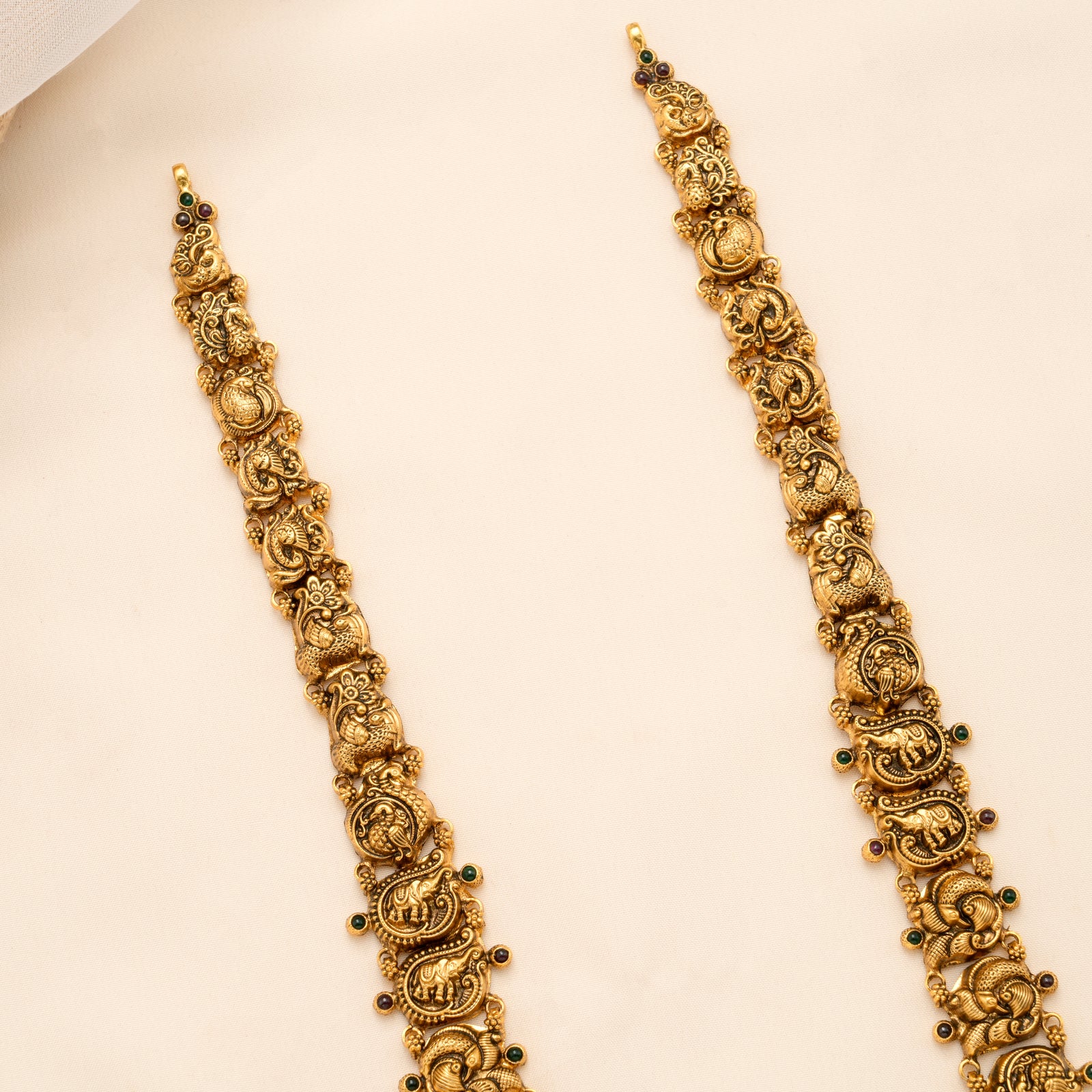 Antique Peacock Lakshmi Bridal Golden Haram