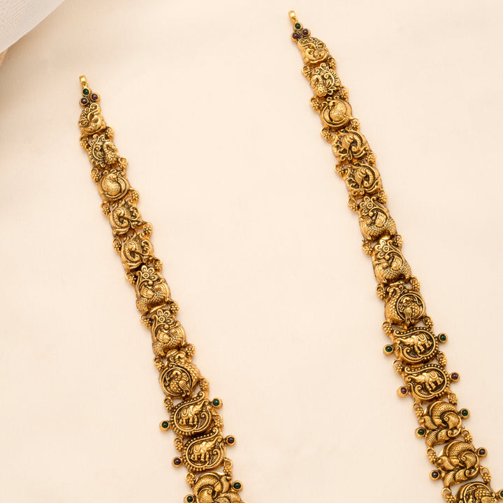 Antique Peacock Lakshmi Bridal Golden Haram