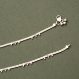Minimal Enamel Drop Silver Anklet