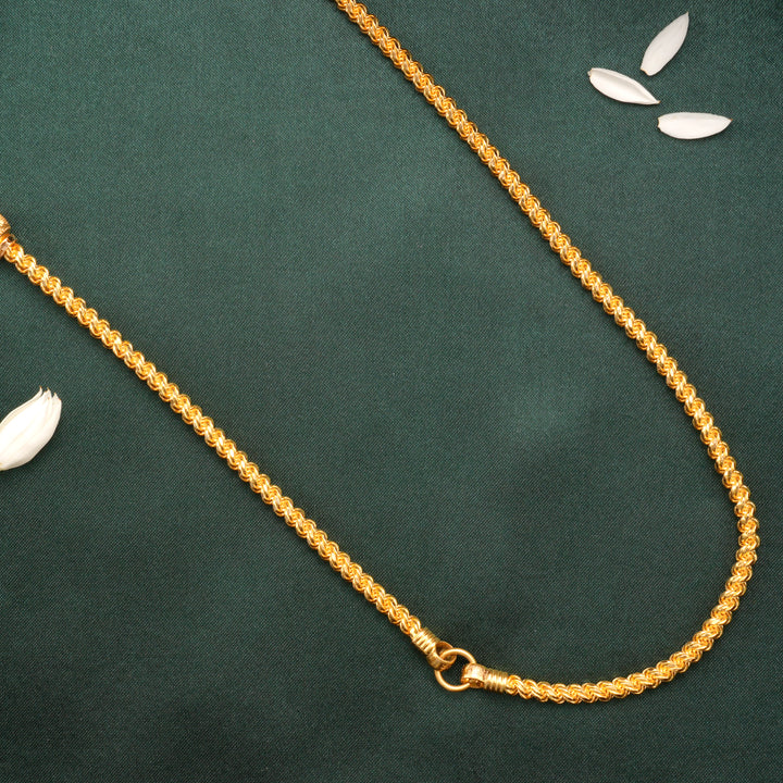 Lakshmi with Lotus Mugappu Gold Chain