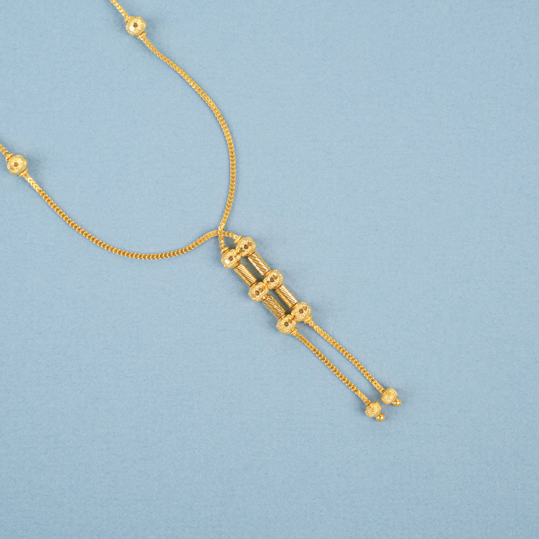 Fancy Hanging Drops Pendant Gold Necklace