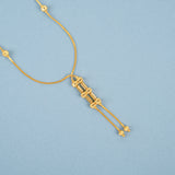 Fancy Hanging Drops Pendant Gold Necklace
