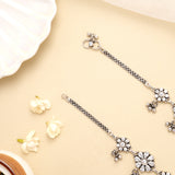 Royal Petal Heritage Silver Antique Anklet