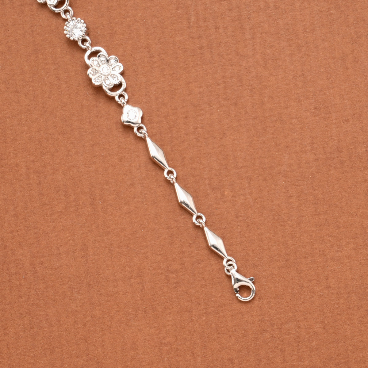 Cute Dual Blossom Silver Women’s Bracelet