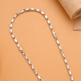 Geometric Cut Design Men’s Silver Chain