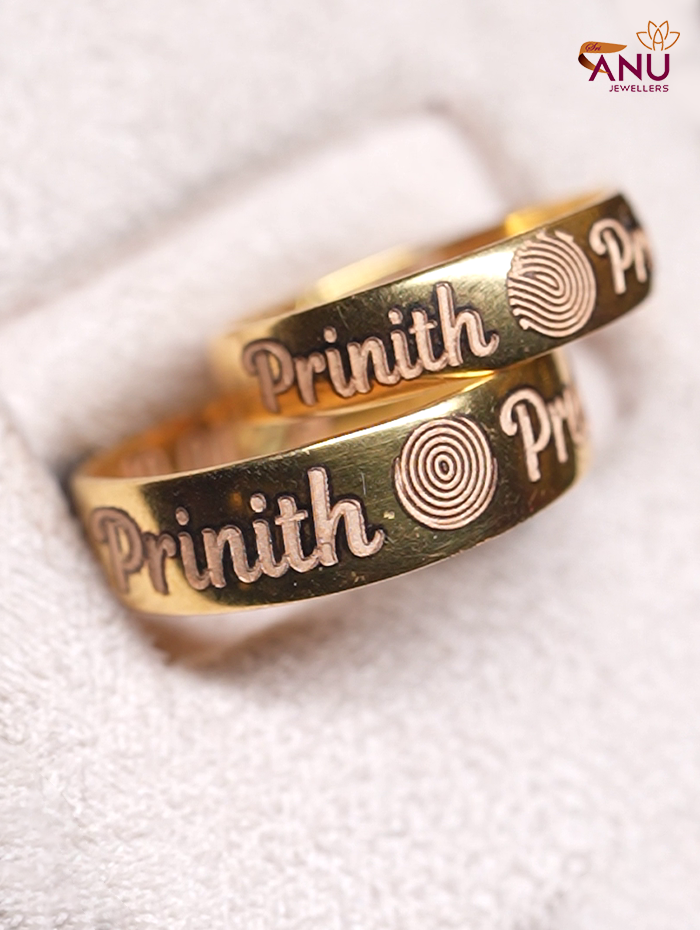 Personalised Gold Band Fingerprint Ring