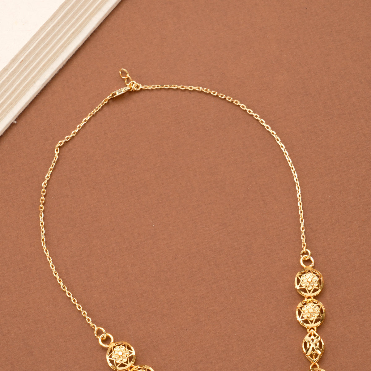 Dazzling Blue Enamel Floral Golden Necklace Set
