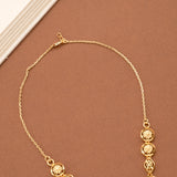 Dazzling Blue Enamel Floral Golden Necklace Set