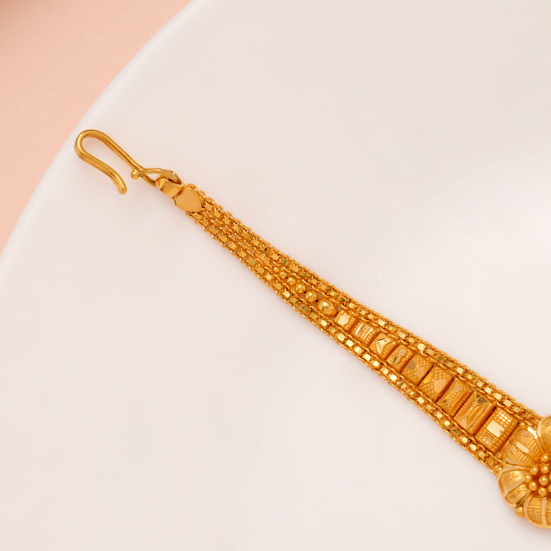 Elegant Tri Floral Gold Bracelet for Women