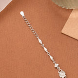 Cute Dual Blossom Silver Women’s Bracelet