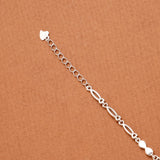 Sparkling Zircon Heart Silver Bracelet