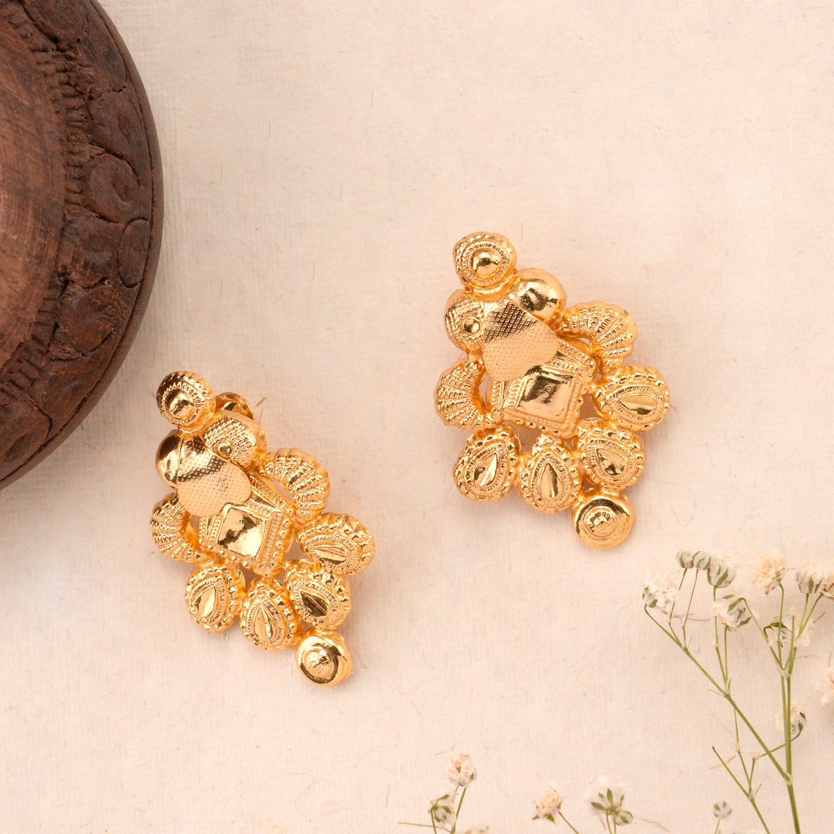 Royal Kerala Style Golden Earring