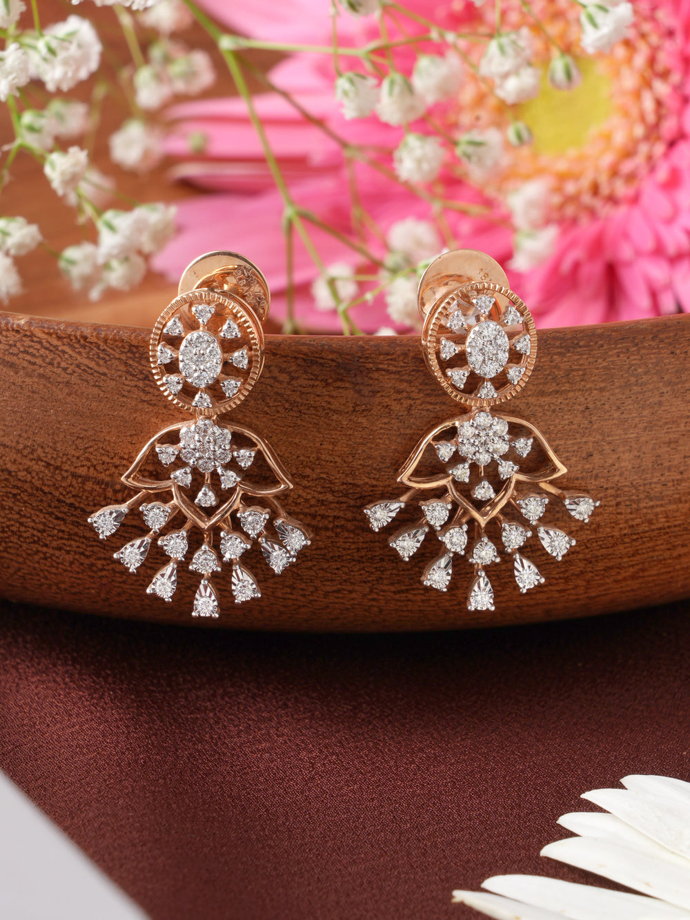 Celestial Bloom Diamond Drop Earring