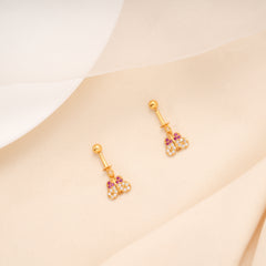Trendy Butterfly With Dual Stone Golden Koppu