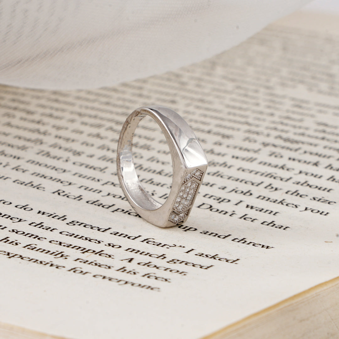 Silver Royal Facet Ring