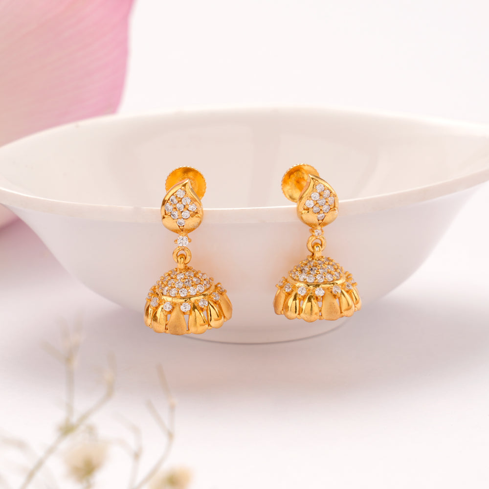 Classic Bell Shape Golden Jhumkas