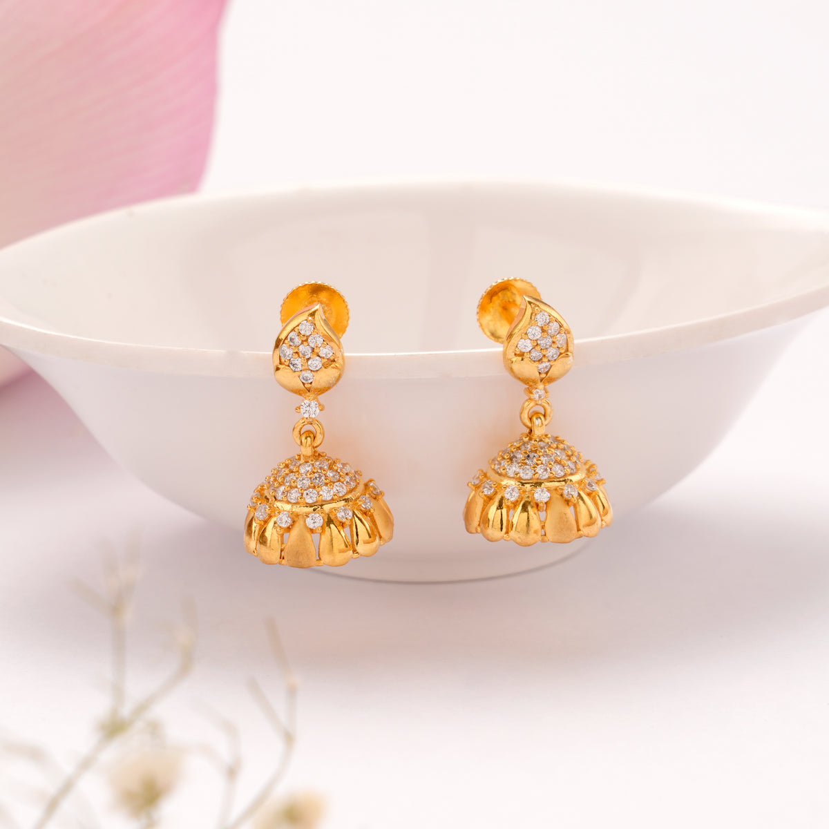 Classic Bell Shape Golden Jhumkas