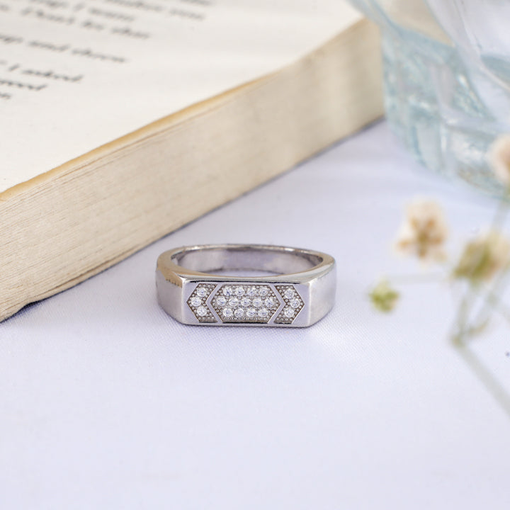 Silver Royal Facet Ring