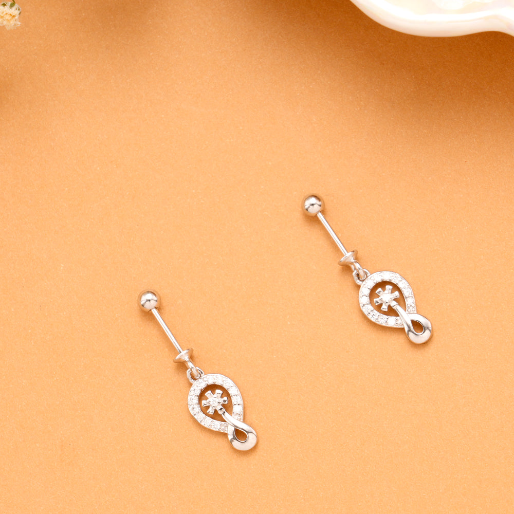 Circle Spark Link Silver Koppu Earrings