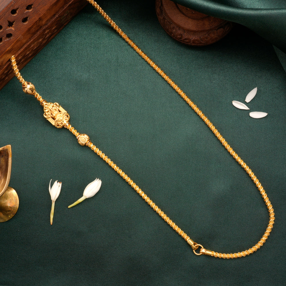 Lakshmi with Lotus Mugappu Gold Chain