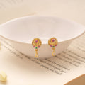 Twin Spiral Enamel Design Golden Earring