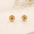 Snowflake Emerald Kundan Golden Stud