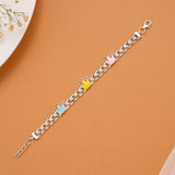 Multicolour Crown Silver Baby Bracelet