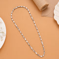 Geometric Cut Design Men’s Silver Chain