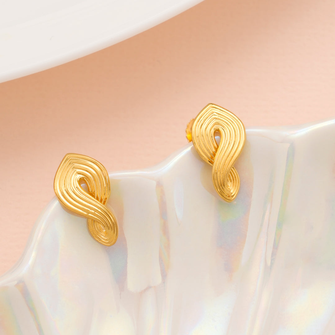 Spiral Knot Gold Stud