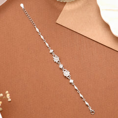 Cute Dual Blossom Silver Women’s Bracelet