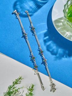 Emerald Crown Loop Antique Anklet