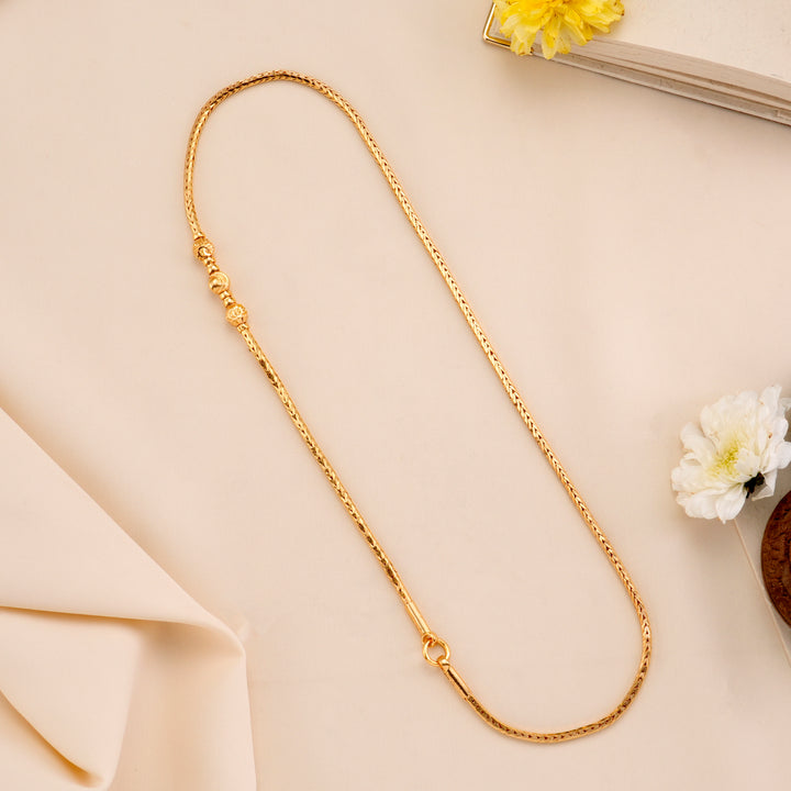 Trio Balls Design Silver Mugappu Chain