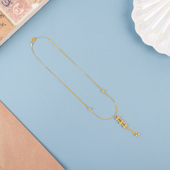 Fancy Hanging Drops Pendant Gold Necklace