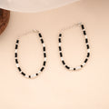 Kitty Charm Silver Baby Bracelet with Black Beads