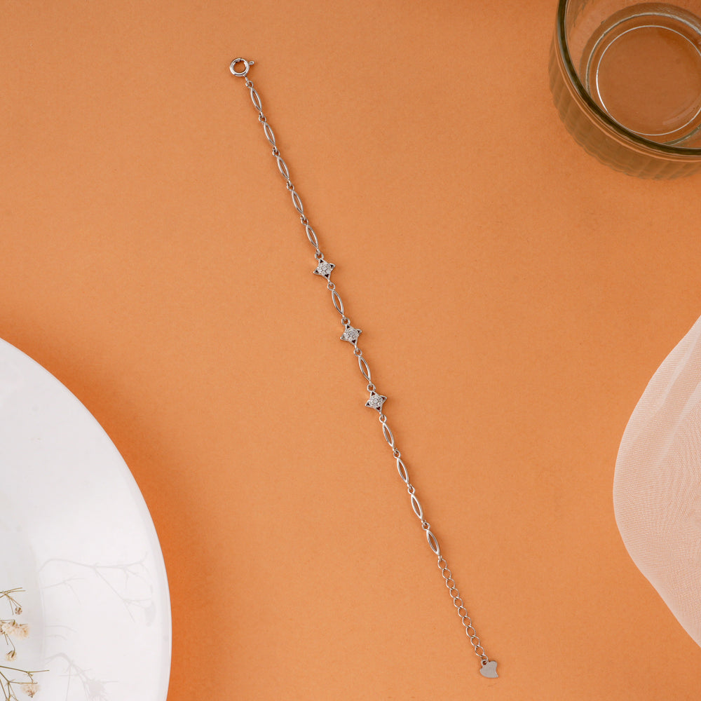 Modern Style Star Silver Bracelet