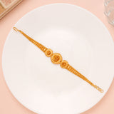 Elegant Tri Floral Gold Bracelet for Women