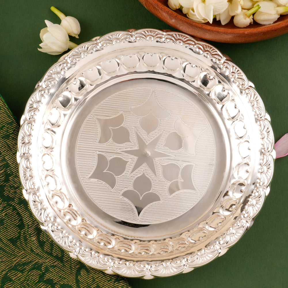 Fancy Round Shape Silver Plate