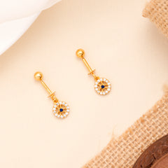 Circle Shape White Stone Golden Koppu