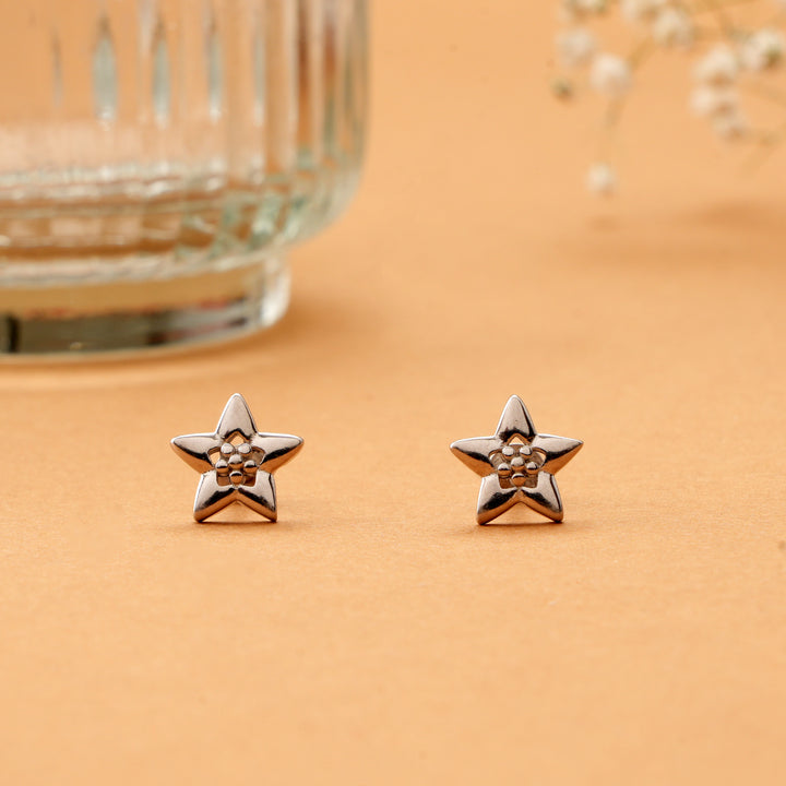 Minimalist Star Shape Silver Stud