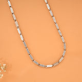 Modern Rectangular Link Silver Chain