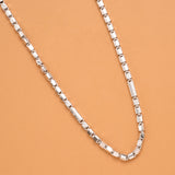 Lock Shape Model Stone Men’s Silver Chain
