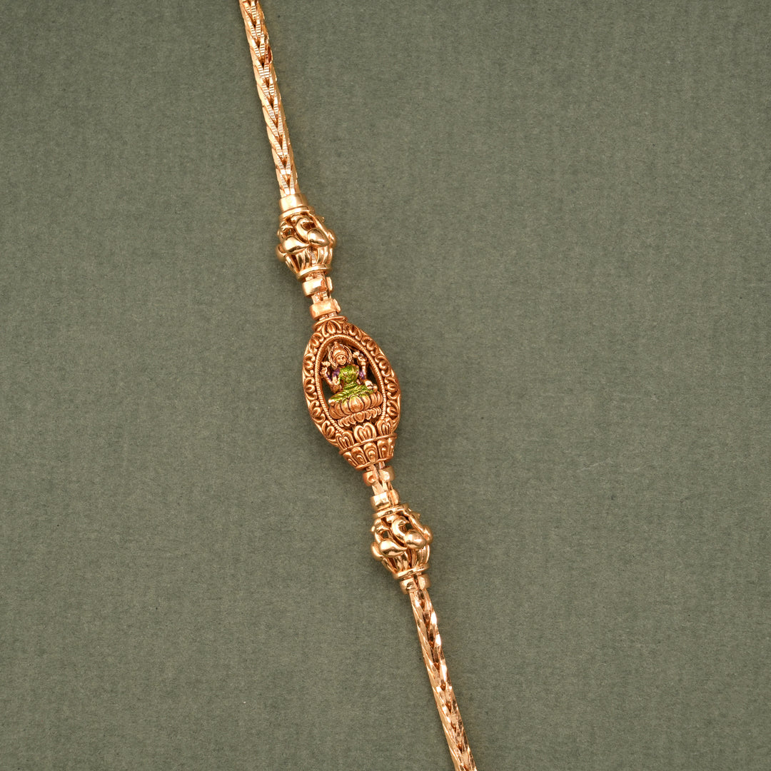 Goddess Lakshmi Oval Design Mugappu Chain