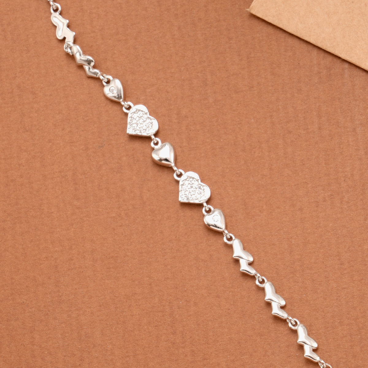 Trendy Dual Heart Silver Women’s Bracelet
